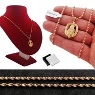 Biżuteria dla dzieci - ZŁOTY ŁAŃCUSZEK SINGAPUR 45 CM+MEDALIK MATKA BOSKA - miniaturka - grafika 1