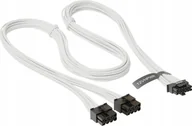 Kable komputerowe i do monitorów - SeaSonic Seasonic 12VHPWR PCIe adapter cable, 90 angled white, 75cm - miniaturka - grafika 1