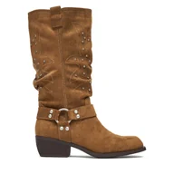Kozaki damskie - Kowbojki JENNY CEO-HY5734S-1 Brązowy - miniaturka - grafika 1