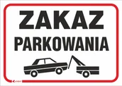 Systemy ekspozycyjne i znaki informacyjne - Zakaz parkowania 250x350 mm - miniaturka - grafika 1