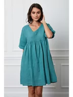 Sukienki - Fleur de Lin Lniana sukienka "Etsy" w kolorze turkusowym - miniaturka - grafika 1