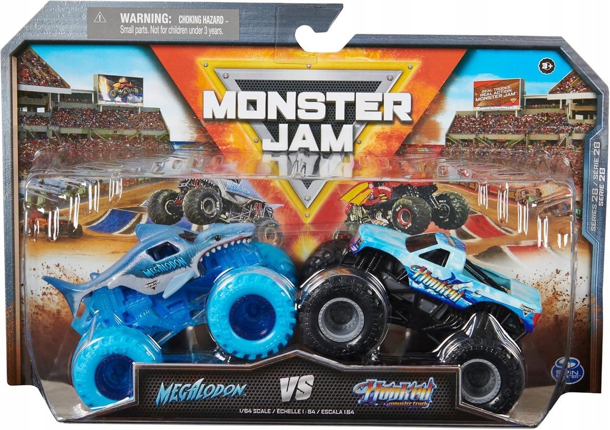 Monster Jam Megalodon Vs Hooked Monster Truck Zabawka Dla Chłopców Samochód