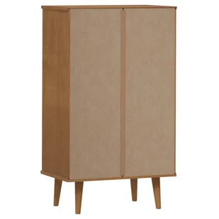 Szafka na buty, brązowa, 59,5x35x103 cm, lite drewno sosnowe - Szafki na buty - miniaturka - grafika 8