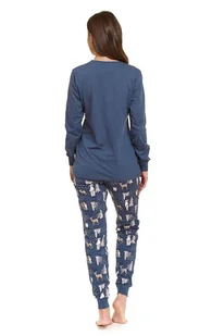 Piżama damska Best friends z zwierzętami niebieska XL - Piżamy damskie - miniaturka - grafika 2