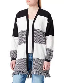 Swetry damskie - usha FESTIVAL Damski kardigan z dzianiny, czarny biały, XS-S - grafika 1