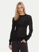 Swetry damskie - G-Star Raw Sweter Pointelle D27724-B754 Czarny Regular Fit - miniaturka - grafika 1