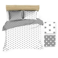 Pościel dla dzieci - Extrapościel Pościel bawełniana 110x140 R009 szara biała gwiazdki grochy 126N 45N - miniaturka - grafika 1