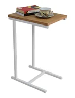 Stoły i stoliki do biura - Elior Stolik boczny w stylu skandynawskim biały + dąb lancelot S8-N09 - miniaturka - grafika 1