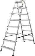 Drabiny - DRABEST Drabina aluminiowa, dwustronna, 8 stopni wytrzymałość: 125-150 kg wytrzymałość 125 kg - miniaturka - grafika 1