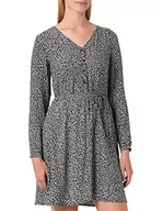 Sukienki - Vila Damska sukienka Vifini z dekoltem w serek L/S, krótka sukienka Su-Noos, czarny/kolor: lilia, 40 - miniaturka - grafika 1