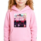 Bluzy dla dziewczynek - Bluza Dziecięca Różowa Z Kapturem DARK SAJABOYS Muzyka Wzory Rozmiar 164 cm - miniaturka - grafika 1