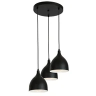 Lampy sufitowe - Luminex Noak 1880 lampa wisząca zwis 3x60W E27 czarna - miniaturka - grafika 1