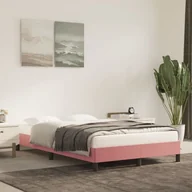 Łóżka - Lumarko Rama łóżka, różowa, 120 x 200 cm, tapicerowana aksamitem - miniaturka - grafika 1