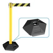 Wyposażenie miejsc publicznych - B2B Partner Słupek z pasem samonawijającym BS-PRBB-4L[Y/B] - miniaturka - grafika 1