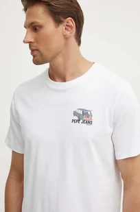Pepe Jeans t-shirt bawełniany ARSHINE męski kolor biały z nadrukiem PM509651 - Koszulki męskie - miniaturka - grafika 1