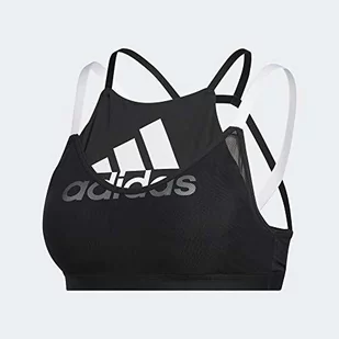Adidas Biustonosz sportowy damski z siateczką czarny czarny/biały xxs FJ7278 - Biustonosze - miniaturka - grafika 1