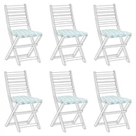 Poduszki ogrodowe - Zestaw 6 poduszek na krzesła ogrodowe w romby zielono-biały TOLVE - miniaturka - grafika 1