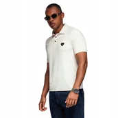 Koszulki męskie - Stylowa koszulka polo z elastycznej tkaniny - kremowa V2 OM-POSS-0150 r XL - miniaturka - grafika 1