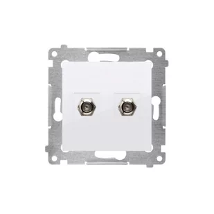 Kontakt Simon Gniazdo SAT podwójne SIMON 54 biały - Gniazdka elektryczne - miniaturka - grafika 1