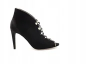 Botki damskie - Czarne szpilki botki letnie Carinii B3928-360 sk��ra r.37 - miniaturka - grafika 1