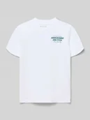 Koszulki dla chłopców - t-shirt z mieszanka bawełny z nadruk z logo model 'CITY STACK' - miniaturka - grafika 1