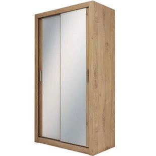 Nowoczesna szafa przesuwna, lustro, Idea, 120x60x215 cm, dąb shetland, mat - Szafy - miniaturka - grafika 1