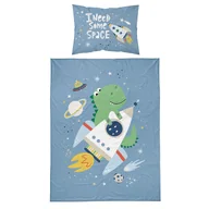 Pościel dla dzieci - Pościel niemowlęca, rakieta, 90 x 120 cm, niebieska - miniaturka - grafika 1