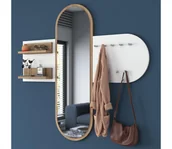 Lustra - Lustro ścienne RANI 125x120 cm białe/brązowe - miniaturka - grafika 1