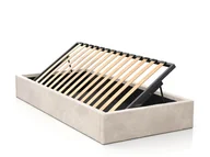 Łóżka dla dzieci i młodzieży - Łóżko dziecięce tapicerowane 90x200 z pojemnikiem ze stelażem Beżowy Velvet Kids Line BOX - miniaturka - grafika 1