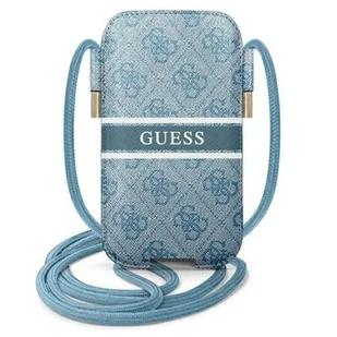 Guess Etui 4G Printed Stripe Pouch 6.1" Niebieski - Etui i futerały do telefonów - miniaturka - grafika 1