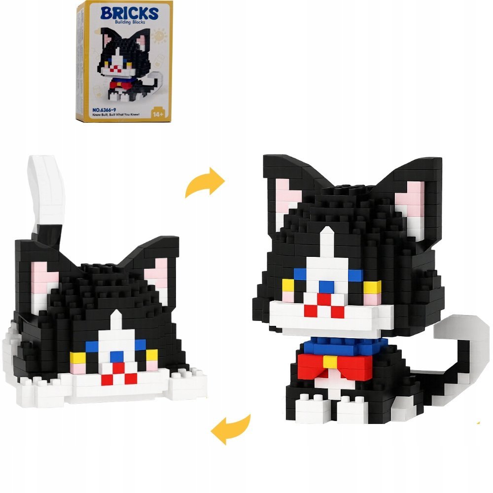 Klocki konstrukcyjne BRICKS Kotek Czarny 421 el. Kolekcja Mały kotek