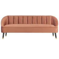Sofy i kanapy - Sofa 3-osobowa welurowa złoty brąz ALSVAG - miniaturka - grafika 1