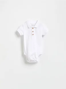 Reserved - Bawełniane body z kołnierzykiem - biały - Body - miniaturka - grafika 1
