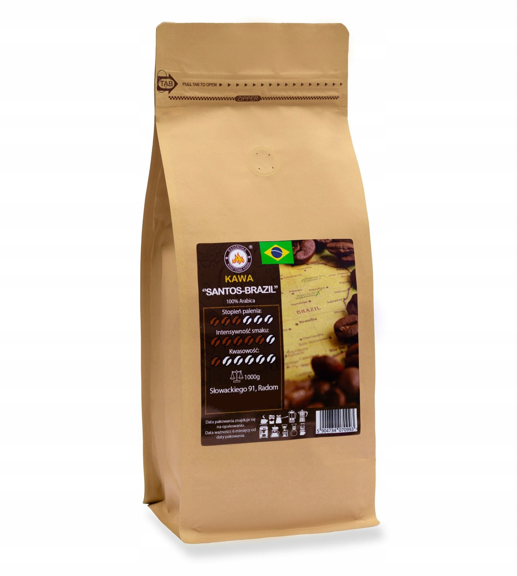 Kawa mielona Santos-brasil 1000g Arabica 100%