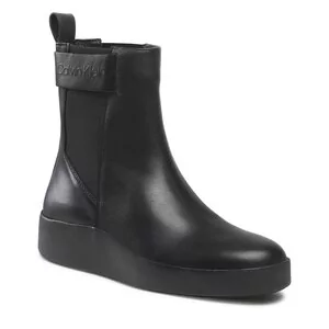 Botki damskie - Sztyblety Calvin Klein - Crepe Chelsea Boot HW0HW01259 Ck Black BAX - grafika 1