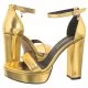 Sandały damskie - Sandały Złote B8835-J25-000-000-F86 (CI724-a) Carinii - miniaturka - grafika 1