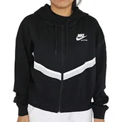 Bluzy damskie - Nike Damska bluza z kapturem Heritage Full Fleece czarny Czarny/szary Fog/White XXL - miniaturka - grafika 1
