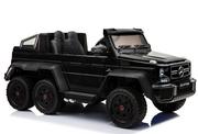 Pojazdy elektryczne dla dzieci - Super-Toys MEGA POJAZD ORYGINALNY MERCEDES G63 NAPĘD 6X6 MIĘKKIE KOŁA MIĘKKIE SIEDZENIE SIEDZENIE DLA RODZICA 2x12V 14AH/SX-1888 SX-1888-CZARNY - miniaturka - grafika 1