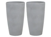 Donice - Zestaw 2 doniczek 31 x 31 x 58 cm szary ABDERA - miniaturka - grafika 1