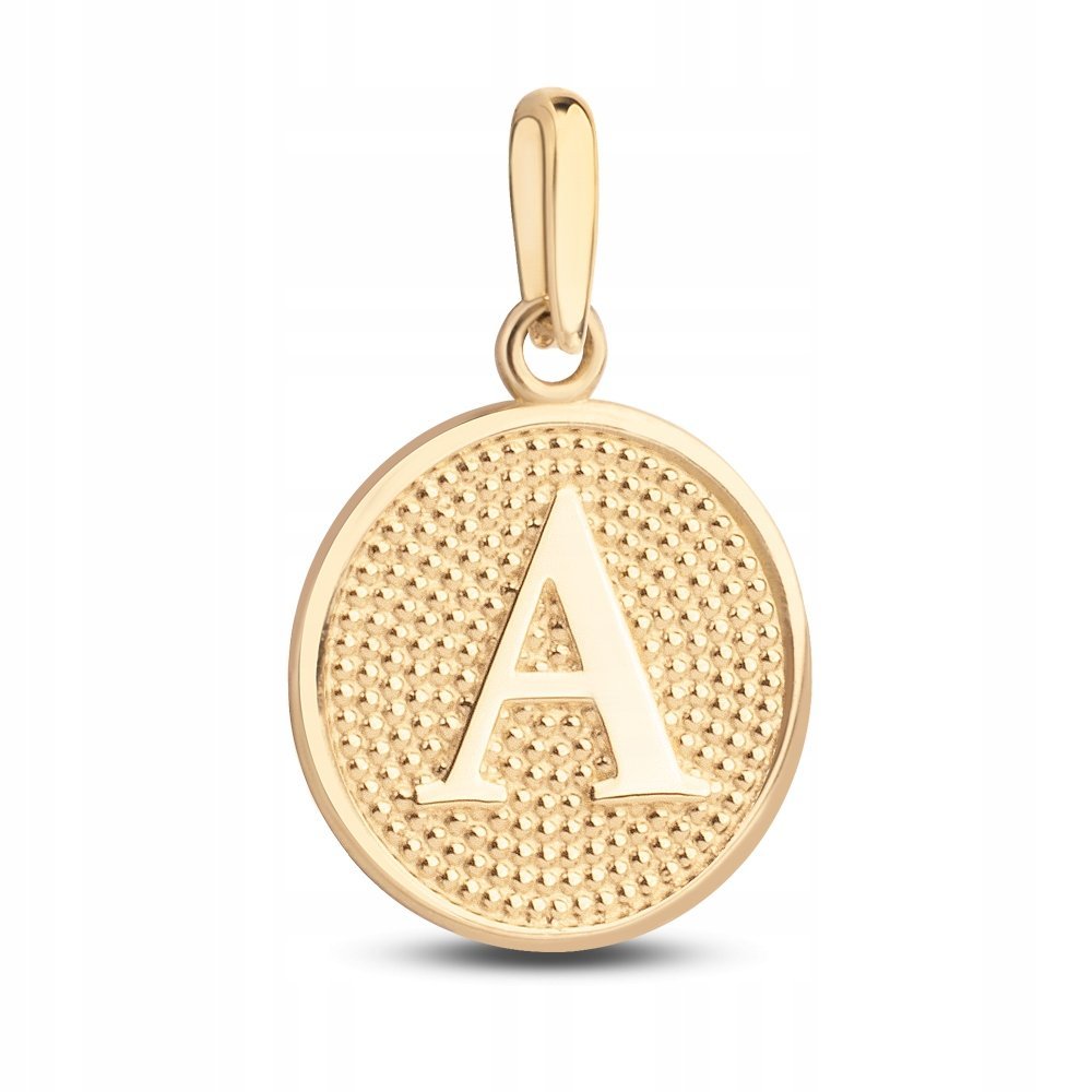 ZŁOTA WYJĄTKOWA ZAWIESZKA MEDALIK LITERKA A 585