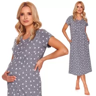 Piżamy ciążowe - Doctor Nap, Długa koszula ciążowa karmienia, TM.4119, Szary - miniaturka - grafika 1