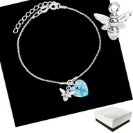 Biżuteria dla dzieci - Srebrna Bransoletka Dziecięca Pszczoła Serce 925 - miniaturka - grafika 1