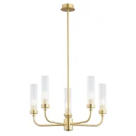 Lampy sufitowe - Żyrandol PRESTON 5xE14 - złoty - miniaturka - grafika 1