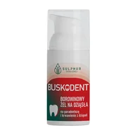 Żele i maści lecznicze - BUSKODENT Borowinowy żel na dziąsła na paradontozę i krwawienie dziąseł bez fluoru 35g SULPHUR - miniaturka - grafika 1
