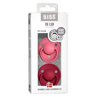 BIBS de Lux One Size 2 - Pack Coral & Ruby Smoczek Uspokajający Silikonowy - Smoczki uspokajające - miniaturka - grafika 1