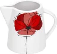 Dzbanki i imbryki - Dzbanek do mleka Monika 200-220ml Ø75mm Nalewak do mleka Mak czerwony delikatna porcelana Gastro - miniaturka - grafika 1