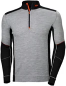 Bielizna sportowa męska - Helly Hansen Lifa Merino Half Zip Base Layer, grey/black 3XL - miniaturka - grafika 1