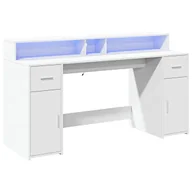 Biurka - Białe biurko podświetlane 160 cm N1-C06 - miniaturka - grafika 1