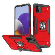 Etui i futerały do telefonów - Wozinsky Ring Armor pancerne hybrydowe etui pokrowiec + magnetyczny uchwyt Samsung Galaxy A22 4G czerwony - miniaturka - grafika 1