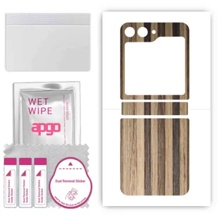 Folia naklejka skórka strukturalna na TYŁ do Samsung Galaxy Z Flip5 -  Drewno Paski Mix - apgo SKINS - Szkła hartowane na telefon - miniaturka - grafika 1